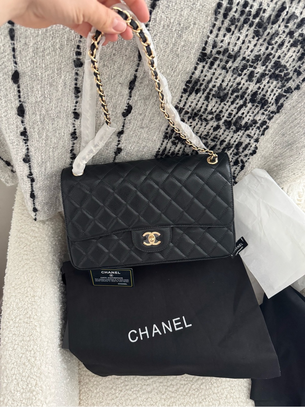 Chanel Classic Flap Bag with Caviar Leather - Picture 13 of 16